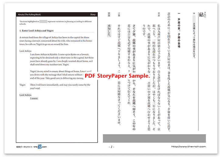 Kinuta (The Fulling Block) Story Paper PDF Sample